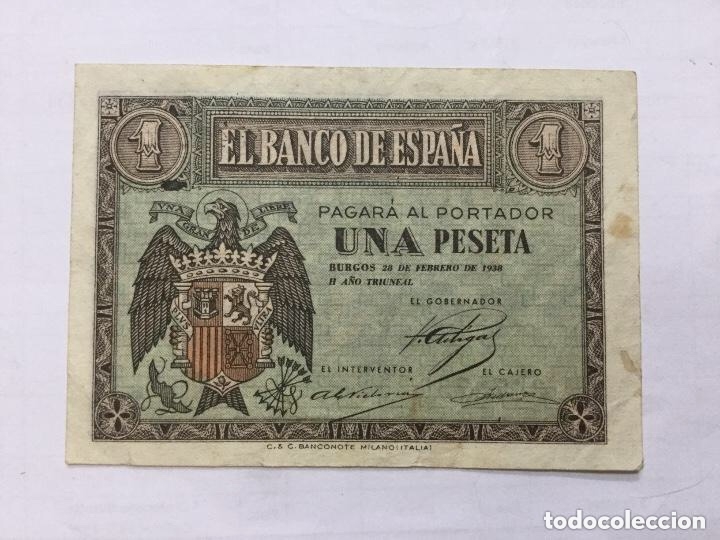 Billetes espa&ntilde;oles: 1 PESETA - 28 febrero 1938 - SERIE A - EBC
