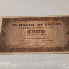 Billetes españoles: BILLETE,100 PESETAS, BURGOS, 20 DE MAYO, DE 1938, VER