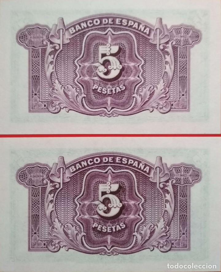 pareja correlativa de 5 pesetas de 1935 serie f - Comprar Billetes