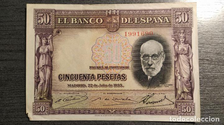 Billetes espa&ntilde;oles: BILLETE DE 50 PESETAS 1935 RAMON Y CAJAL