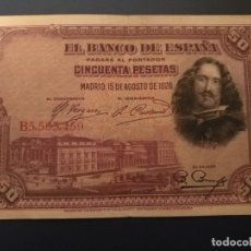 Billetes españoles: BILLETE DE 50 PTAS DE ALFONSO XIII DEL AÑO 1928 (DICTADURA DE PRIMO DE RIVERA) VELAZQUEZ SERIE B. Lote 189983788