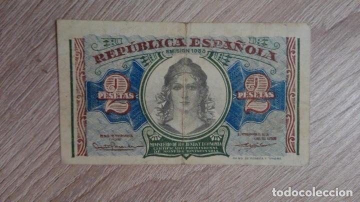 Billetes espa&ntilde;oles: BILLETE 2 PESETAS REP&Uacute;BLICA ESPA&Ntilde;OLA-A&Ntilde;O 1938.