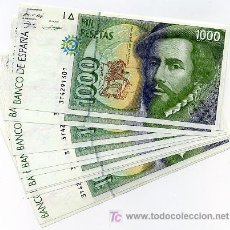Billetes españoles: 1 BILLETE 1000 PESETAS 1992 PLANCHA CON SERIE. Lote 378755014