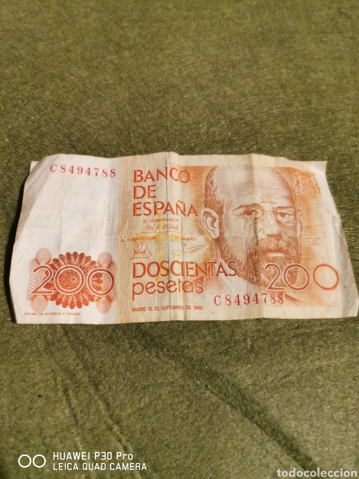 Billetes espa&ntilde;oles: Billete 200 pesetas a&ntilde;o 1980