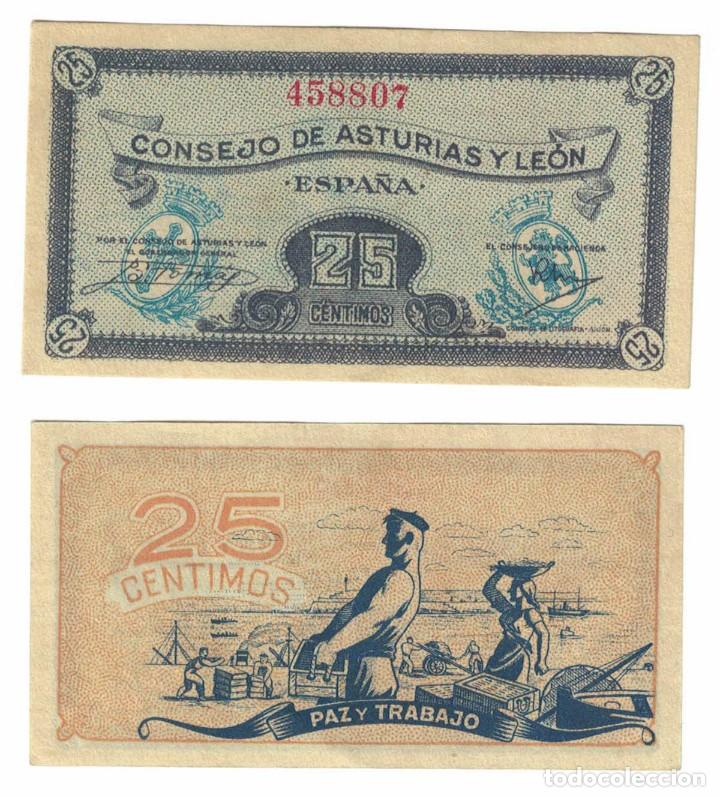 Billetes españoles: 25 céntimos, Consejo de Asturias y León, sin circular - Foto 1 - 195070417
