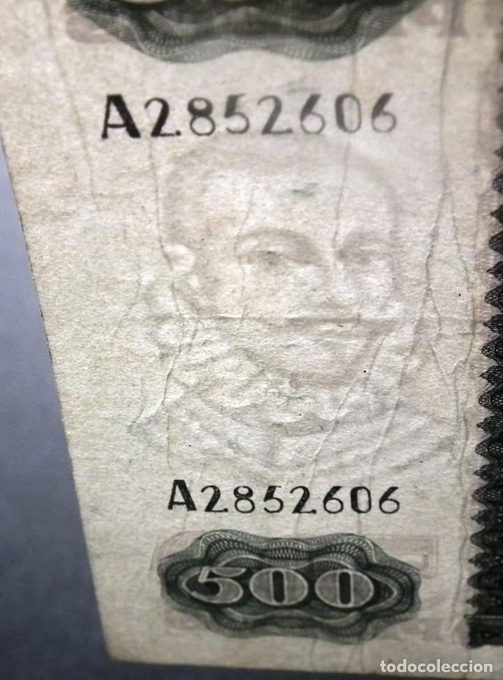 Billetes espa&ntilde;oles: BILLETE DE QUINIENTAS PESETAS - EMISI&Oacute;N 9 DE ENERO DE 1940 - COLOR VERDE Y AZUL (SERIE A)