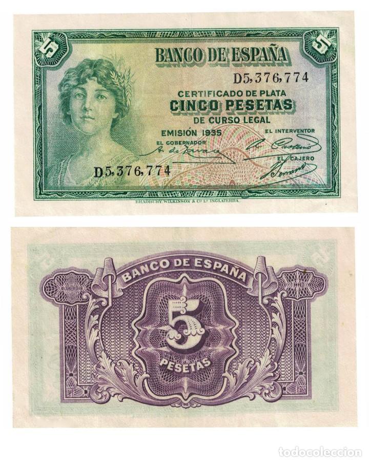 1935 5 pesetas, sin circular - Comprar Billetes españoles antiguos en