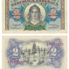 Billetes españoles: 1938 2 PESETAS REPÚBLICA ESPAÑOLA, SIN CIRCULAR
