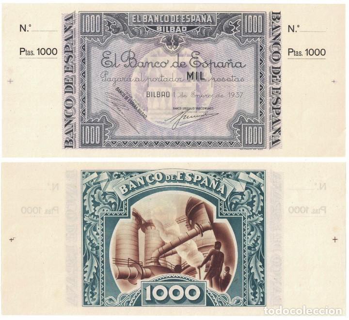 Billetes españoles: 1000 Pesetas 1937 Bilbao Banco Urquijo Vascongado, original - Foto 1 - 196817833