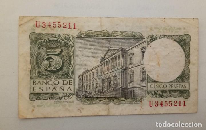 Billetes espa&ntilde;oles: 5 Pesetas - Foto 2