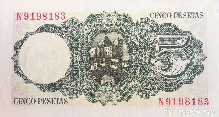 Billetes espa&ntilde;oles: 5 PTA 16 agosto 1951 CON SERIE PLANCHA - Foto 2
