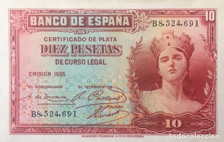 Billetes espa&ntilde;oles: 10 PTS 1935 SERIE B PLANCHA - Foto 1