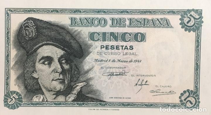 Billetes espa&ntilde;oles: 5 PTS 5 MAR 1948 PLANCHA - Foto 1