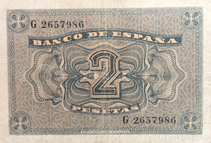 Billetes espa&ntilde;oles: 2 PTS 30 ABR 1938 BC - Foto 2