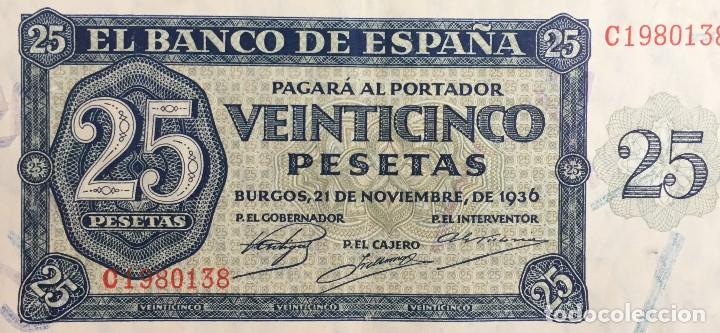 Billetes espa&ntilde;oles: 25 PTS 21 NOV 1936 EBC++ - Foto 1