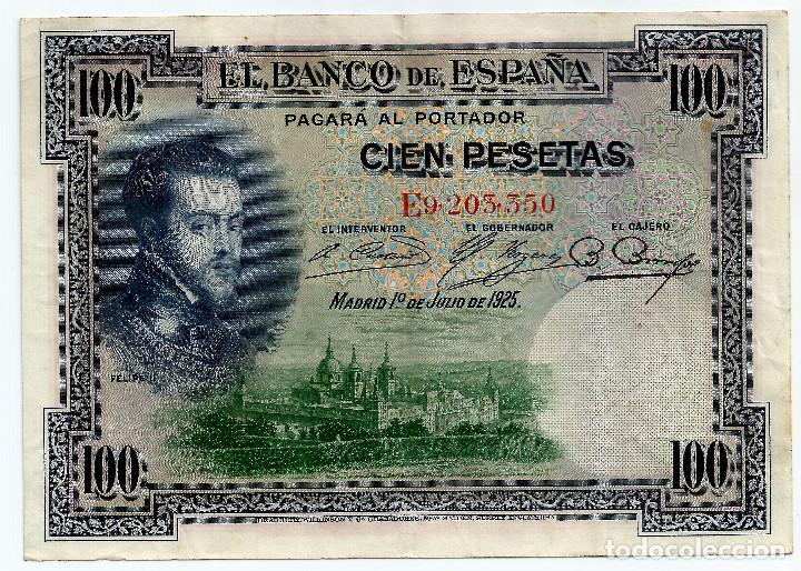 Billetes espa&ntilde;oles: ESPA&Ntilde;A. 1925. 100 PESETAS (MBC) SERIE E - Foto 1