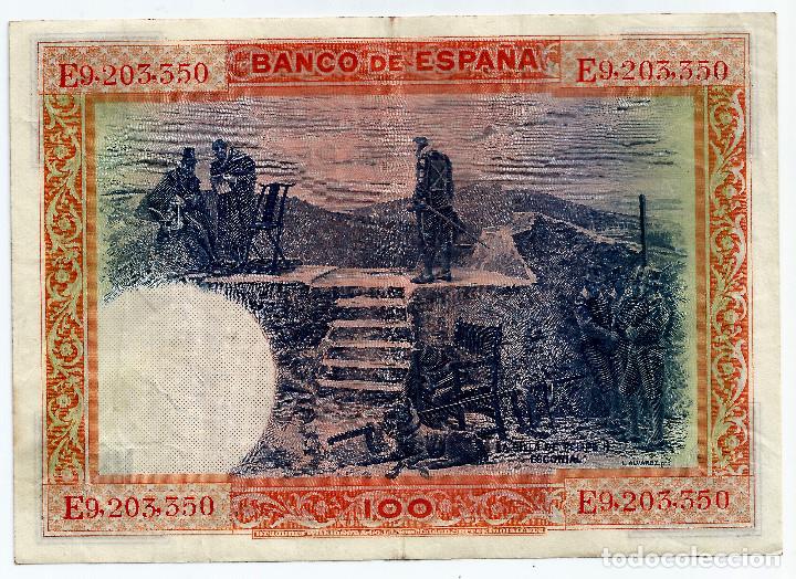 Billetes espa&ntilde;oles: ESPA&Ntilde;A. 1925. 100 PESETAS (MBC) SERIE E - Foto 2