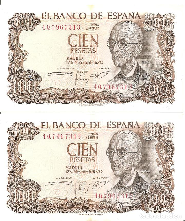 Billetes espa&ntilde;oles: 2 BILLETES 100 PESETAS - FALLA - Foto 1