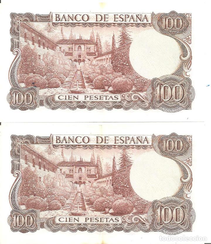 Billetes espa&ntilde;oles: 2 BILLETES 100 PESETAS - FALLA - Foto 2