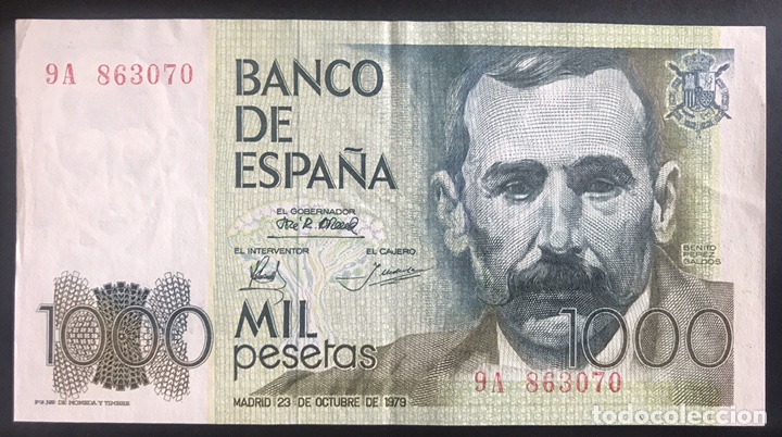 Billetes espa&ntilde;oles: CMC 1000 PESETAS 23 OCTUBRE 1979 BENITO PEREZ GALDOS SERIE SUSTITUCION 9A MBC