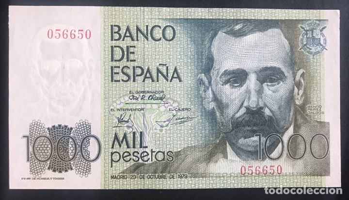 Billetes espa&ntilde;oles: CMC 1000 PESETAS 23 OCTUBRE 1979 BENITO PEREZ GALDOS SIN SERIE CAPICUA SC-