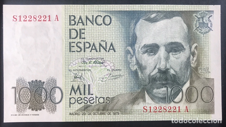 Billetes espa&ntilde;oles: CMC 1000 PESETAS 23 OCTUBRE 1979 BENITO PEREZ GALDOS SERIE S&mdash;A CAPICUA SC