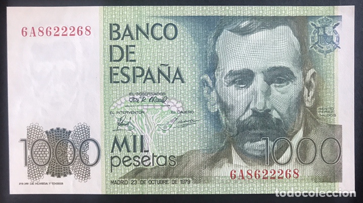 Billetes espa&ntilde;oles: CMC 1000 PESETAS 23 OCTUBRE 1979 BENITO PEREZ GALDOS SERIE 6A CAPICUA SC-