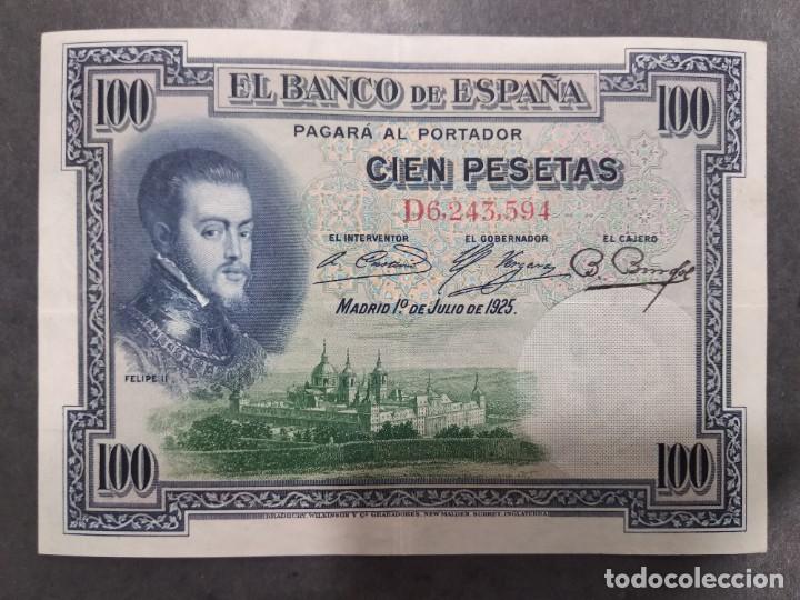 Billetes espa&ntilde;oles: 3 Billetes 100 pts. Espa&ntilde;a 1925 - Foto 4