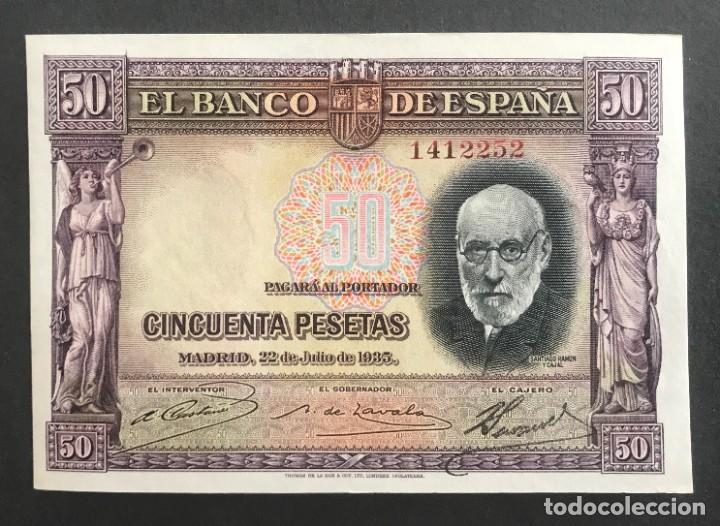 Billetes espa&ntilde;oles: CMC 50 PESETAS 22 JULIO 1935 RAMON Y CAJAL SIN SERIE SC- EDIFIL 366