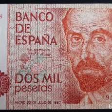 Billetes españoles: BILLETE 2000 PESETAS 1980 PLANCHA SERIE ESPECIAL 9A ORIGINAL T738. Lote 212523150