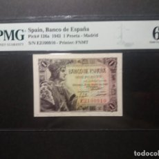 Billetes españoles: PMG BILLETE 1 PESETA 1943 REY CATÓLICO SERIE E PMG 66 EPQ CERTIFICADO SIN CIRCULAR