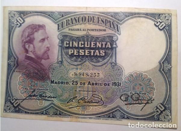 Billetes espa&ntilde;oles: BILLETE 50 PESETAS 1931. - Foto 1