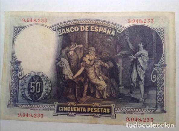 Billetes espa&ntilde;oles: BILLETE 50 PESETAS 1931. - Foto 2