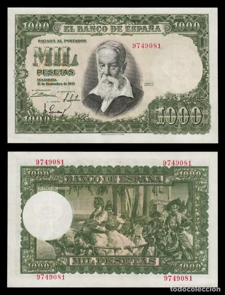 Billetes espa&ntilde;oles: Billete: 1.000 Ptas. 31 de diciembre de 1.951 Joaqu&iacute;n Sorolla &rdquo;SIN SERIE&rdquo; 31.12.1951
