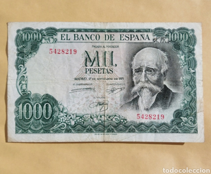 Billetes espa&ntilde;oles: Billete 1000 pesetas - 1971/S-S