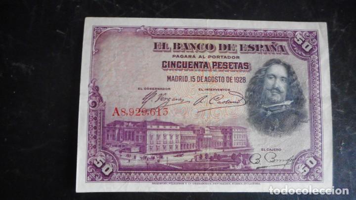 Billetes espa&ntilde;oles: 50 PESETAS 1928 MBC - Foto 1