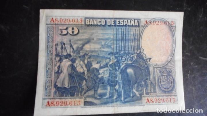 Billetes espa&ntilde;oles: 50 PESETAS 1928 MBC - Foto 2