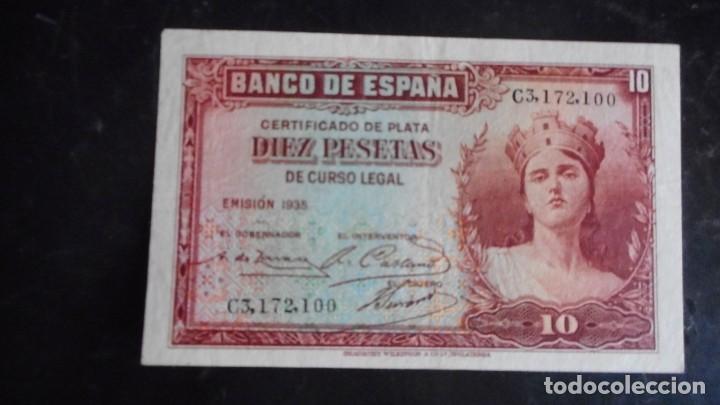 Billetes espa&ntilde;oles: 10 PESETAS 1935 MBC+ - Foto 1