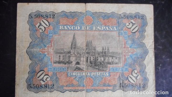 Billetes espa&ntilde;oles: 50 PESETAS 1907 . MBC- - Foto 2