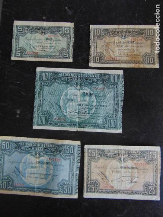 Billetes espa&ntilde;oles: LOTE COMPLETO BILBAO 1937 - Foto 1