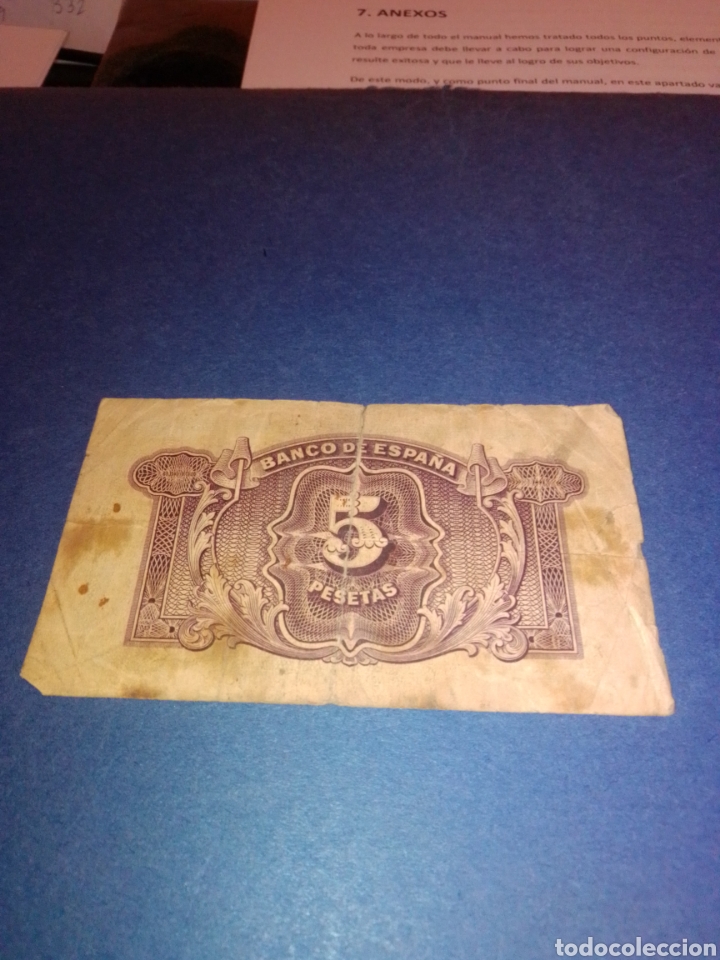 Billetes espa&ntilde;oles: Billete Rep&uacute;blica 1935 - Foto 2