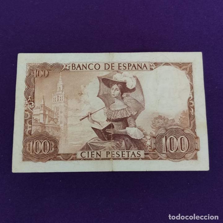 Billetes espa&ntilde;oles: BILLETE ORIGINAL DE 100 PESETAS. 1965. BECQUER. - Foto 2