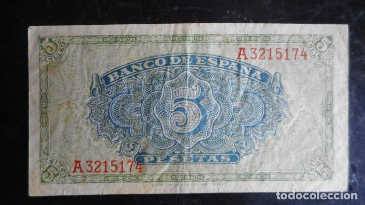 Billetes espa&ntilde;oles: 5 PESETAS SEP 1940 MBC - Foto 2