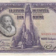 Billetes españoles: BILLETE: 100 PESETAS 1928 / SERIE A