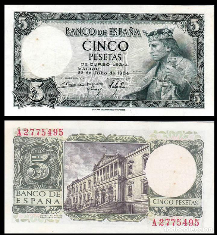 ESPAÑA: 5 PESETAS 1954 (Numismática - Notafilia - Billetes Españoles)