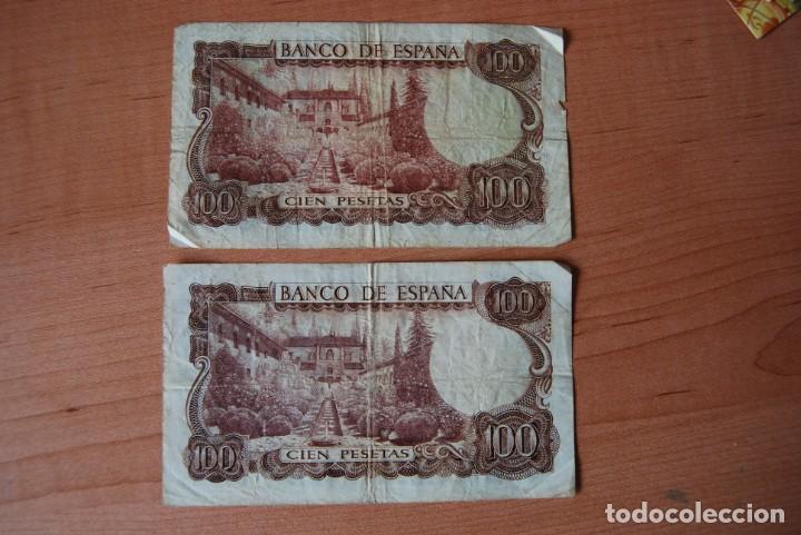Billetes espa&ntilde;oles: 2 billetes de 100 pesetas. 1970. Manuel de Falla - Foto 2