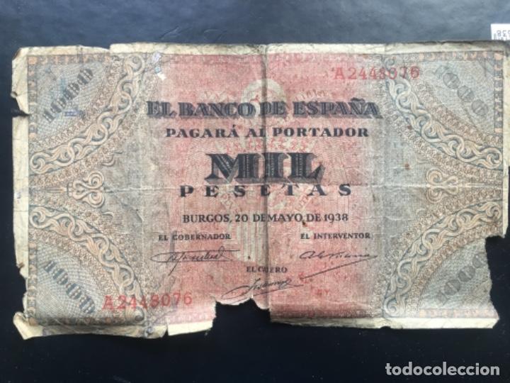 Billetes espa&ntilde;oles: Billete de mil pesetas 20 de Mayo 1938
