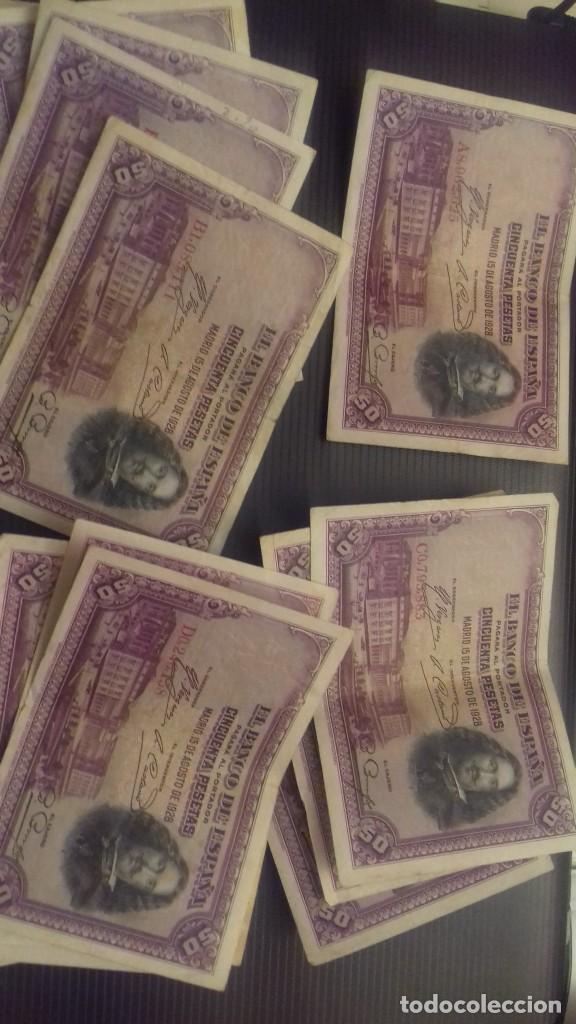 Billetes espa&ntilde;oles: Lote 16 Billetes 50 pesetas 1928. Velazquez. Varias Series y estados ( los de las fotos )