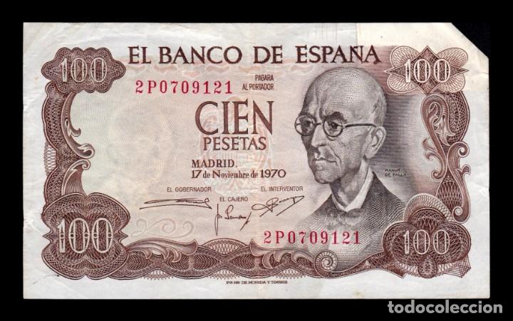 Billetes espa&ntilde;oles: Espa&ntilde;a Error 100 Pesetas Falla 1970 Pick 152 MBC VF - Foto 1