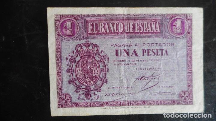 Billetes espa&ntilde;oles: 1 PESETA OCTUBRE 1937 EBC- - Foto 1